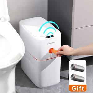Waste Bins JOYBOS Induction Trash Can Smart Sensor Garbage Bin Automatic Packing 13L Kitchen Bathroom Waterproof Large Privacy Trash Bin 220901
