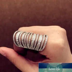 Band Rings Kokteyl Partisi, Küçük Parlak Kübik Zirkonya Pave ile Lüks Takı Moda Yüzükleri Kadınlar İçin