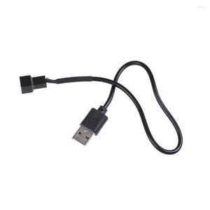 Computerkabel, Schwarz, 32 cm, Adapterkabel, USB 2.0 A-Stecker auf 3-poligen/4-poligen Stecker für 5-V-PC-Lüfter