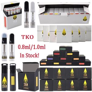 TKO Cartridges Atomizer Vape Cartridge Packaging 0.8ml 1ml Ceramic TKO Extracts Empty Oil Dab Pen Wax Vaporizer 510 Thread Carts For E Cigarette