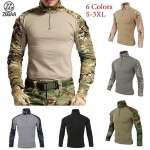Men's T Shirts ZOGAA Wolf Warriors Army Camouflage Tactical T Shirt Men Long Sleeve Hunt Outdoor Long Sleeve T-Shirt 220902