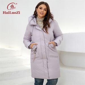 Womens Down Parkas Hailuozi Womens Winter Jackets Plus Size Plus Laked Warm Big Pockets с капюшоном высококачественной женской парки.