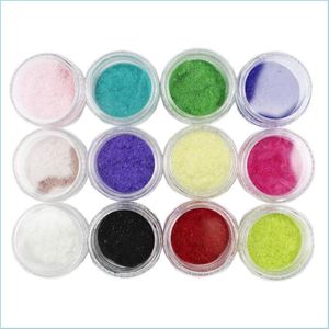 Decora￧￵es de arte das unhas Decora￧￵es de arte de unha cor/conjunto Veet Glitter Polish Powder Pigment Flocking for Nails Diy Decoration Tipsnail Dro dhuxd