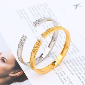 designer bracelet bangle Opening pattern designer jewelry femme silver set diamond Love watches Women Men couple bracelets gold jewlery party gift copper wedding