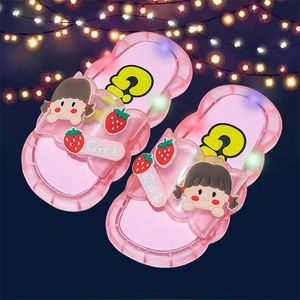 Slipper Summer Girls Boys Luminous Slippers Children Soft PVC Shoes Toddler Kids Home Sandals Comfortable Baby Slides Flip Flops 220902