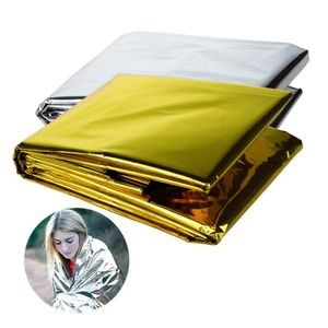 Utomhusdynor vikta akut filt silver/guld överlevnad räddningsskydd utomhus camping hålla varma filtar 210 cm x 130 cm