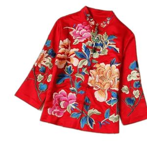 Ethnic Clothing Style Vintage Harajuku Embroidery Chinese Tops Women 2022 Jacket Eleganti Loose Cotton Coat Tang Suit Female Autumn