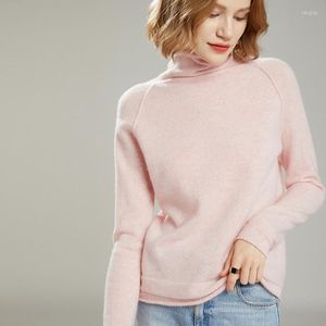 Camisolas femininas Cashmere Sweater Pillover de pescoço de pescoço malha casual PLATUS TAMPAS TOPS AUTONO / WINTER COREIRA LUZ