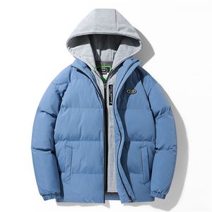 Mens Down Parkas Winter Patchwork Parka Män överdimensionerad förtjockad varm vindbrytning jacka kappa män mode kvinnor parka kappa män vinter streetwear 220902