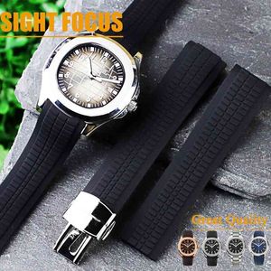 Luxury Watch for Men Mechanical Watches Curved End Rubber Silicone Bands Adapted Aquanaut Bracelet Geneva Brand