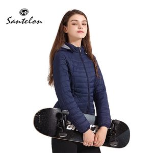 Женщины вниз в Parkas Santelon Women Doubleded Puffer Pufker Paud с теплым открытым ванной одеждой Ультрасоростой портативный спорт 220902