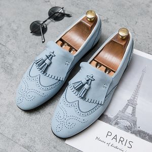 Лоферы Мужские ботинки Brogue Crogue Tassel круглый головой фальшивый фальшивый модный модный бизнес повседневная свадьба ежедневно Ad118