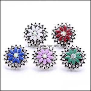 Tıkık kancaları toptan rhinestone 18mm snap düğmesi toka metal oval akrilik boncuklar taklitler için takılar mücevher bulguları su dhseller2010 dhdxg