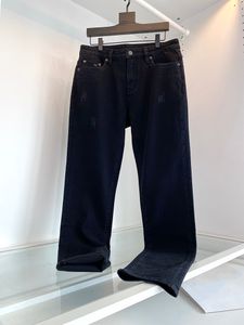 Pantaloni in denim classici versatili in stile designer di jeans neri a cinque tasche da uomo nuovi