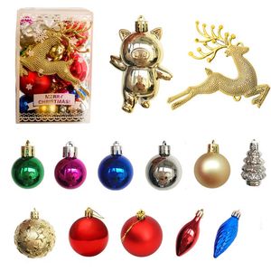 30pcs plástico bolas de natal ornamento pendurar bola pendente de ano novo de ano novo decoração de árvore em casa decoração de natal decoração
