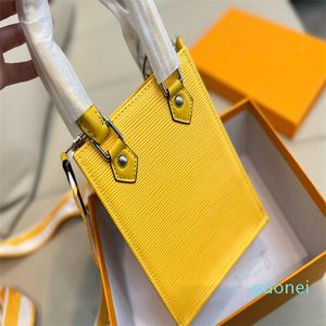 Padrão de onda de água de menina Qin Bolsa de espectro clássica Sacos de ombro estampados Design Design Mini bolsas de celular de alta qualidade Bolsa de couro 2022