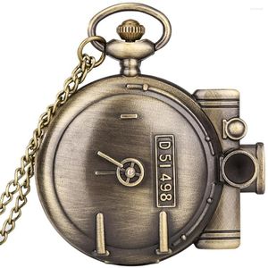 Pocket Watches Steampunk Retro Lokomotiv Romerska siffror DIAL DIAL KVARTZ FÖR MÄN Kvinnor Vintage Fob Chain Pendant Timepiece