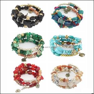 Cadeia de link Bohemian Mix BED MTI Camada Versátil Declaração Bracelets Bangles Bangles Sparkly Cristal Jóias para Mulheres ME DHSELLER2010 DHUSB