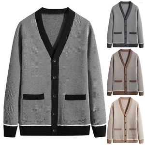 Blusas masculinas de suéter aberto masculino masculino lazer sólido aperto bolso de bolso fino blusa casaco de casaco de casaco de joelho superior do joelho