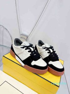 Casual Shoes 2022 Top Edition of F Family Four Seasons Leather Women's Thick Bottom Color Blocked