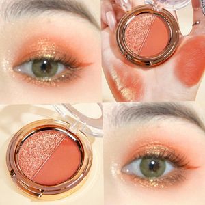 Ögonskugga 2 färger ögonskugga palett kvinnor diamant ljus lysande färgglad makeup flash glitter smink