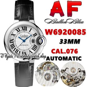 AF waf6920085 CAL.076 Automatische mechanische Damenuhr 33 mm weißes strukturiertes Zifferblatt römische Markierungen Stahlgehäuse Lederarmband 2022 Super-Version Damenuhren für die Ewigkeit