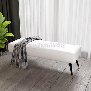 Clothing Storage Light Luxury Wrought Iron Leather Stool Shoe Changing Bed End Rectangular Sofa Bench Net Red Store Long