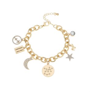 Charm Bracelets Personalization Collection Gold Plated Zodiac Constellation Symbol Name Plate Moon Constellation Star A Bdesybag Amwuq