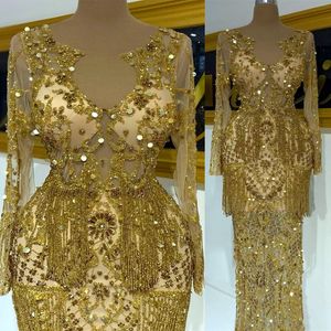 2022 Arabski Aso Ebi Ebi luksusowe sukienki na balsame pochłaniowe pochwę świeckie wieczór formalny impreza druga przyjęcie urodzinowe suknie zaręczynowe sukienka ZJ164