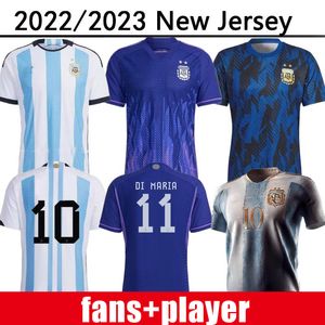 2022 Argentina fans Player Version Soccer Jerseys home away 2022 2023 DI MARIA DYBALA Football Shirt AGUERO MARADONA MONTIEL MARTINEZ maillot men camesita