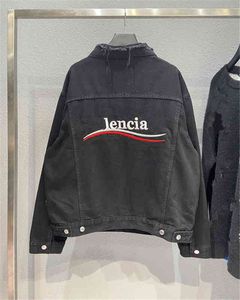 Herrjackor Wave Coke Denim Jacket Autumn Winter Brand Men's Women's samma Paris tvättar bär