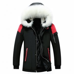 Mens Down Parkas Needlesnoah päls krage huva parkas män vinter tjock herr jacka outwear mode varm kappa man ull liner vindtät male 220902