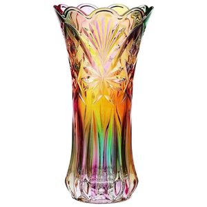 花瓶のクリスタルガラスレインボー装飾植物コンテナポットクリスマス秋のクリスマスディナーテーブル装飾Vase226K