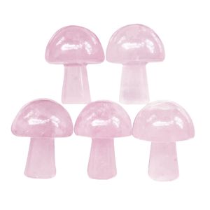 Other Arts And Crafts Mini Natural Crystal Mushroom Shape Figurine Healing Stone Statue Carving Home Decoration Rose Quartz D Mxhome Am3Xu