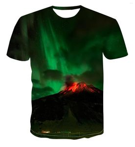 Men's T Shirts 2022 3D Aurora Star Fashion Printing T-shirt Men's Short Sleeve Multi-function Classic All-around Trend Clothing