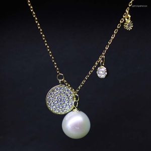 Collane con ciondolo Collana in argento sterling I migliori gioielli da donna con perle rotonde autentiche