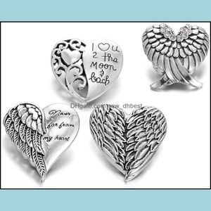 Clasps Hooks Noosa Wings Heart Ginger Snap I Love You to the Moon and Back kunks 18mm butons netclace j dhseller2010 dhx2z