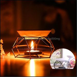 Candle Holders Stainless Steel Oil Burner Candle Aromatherapy Burners Lamp Candlestick Holder Home Yoga Room Decor Holders 555 V2 Dro Dhfpd