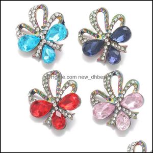 CLASPS HOOKS NOOSA PLATING DAZZLING CRYSTAL BOWKNOT SNAP -knappar Fit DIY 18mm Button Armband Halsband Acc Jewelry Wom DHSeller2010 DHFVH