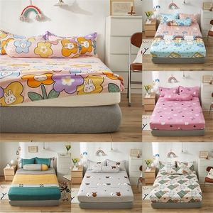 Sheets sets Washed Cotton Bed Sheet Onepiece Bedspread Nonslip Fixed Mattress Cover Simmons Protection Dust Cover Allinclusive 220901