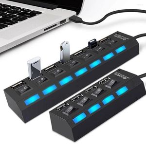 Multi Port USB 2.0 Hub Splitter Netzteil 7/4 Multiple Expander mit Schalter für PC-Zubehör