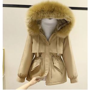 Womens Down Parka imbottito Plus Size 2XL Winter Big Fur Women Loose Slim Warm Hooded Parka Coat Down 220902