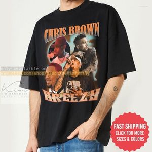 Herr t-skjortor herrar bruna skjorta blåsiga coola t-shirt rap fan present chris stil älskare