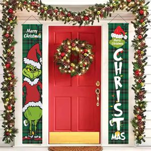 Banner de porta de decoração de Natal 2022 para enfeites de pendurar em casa Natal feliz ano 2023