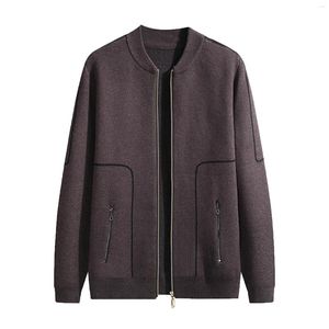 Maglioni da uomo Maglione di lana grosso da uomo Autunno Tempo libero Solido Tasca sottile Giacca Camicetta Cappotto Cardigan Felpa con cappuccio