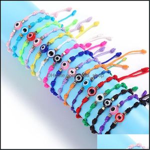 Charm Bracelets Summer Candy Color Evil Eye Bracelet Lucky Knot Friendship Jewelry Charm Bracelets Lovely Women Men Pser Dhseller2010 Dh2Qh