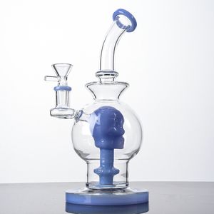 Ball-Stil-Wasserpfeifen, einzigartige Glasbongs, Totenkopf-Duschkopf, Perc-Dab-Ölplattformen, berauschende Wasserpfeifen mit Schüssel WP2281