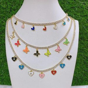 Pendant Necklaces 5PCS Dainty Gold Butterfly /Heart For Women Heart Shape Choker Necklace Cute Multilayer Unisex Jewelry