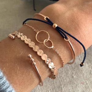 Lien Bracelets Mode Filles Style Simple Forme Géométrique Dames Bracelet Boho Charme Bijoux Cadeaux