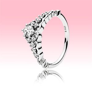 Marsch Silber großhandel-Womens Big CZ Diamond Ehering mit Originalbox für Pandora Sterling Silver Märchen Tiara Wishbone Ring Engagement Gif278i